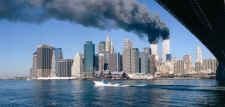 Skyline of New Yortk City on September 11, 2001.
