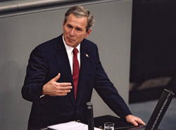 President Bush speaks at the Bundestag