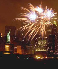 Fireworks in NYC on July 4th