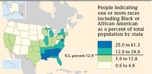 Blacks in the U.S. in 2000 - Map