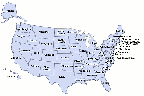 USA Map - the 50 States