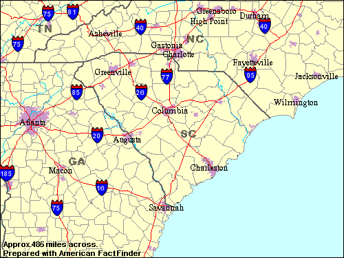South Carolina  Map